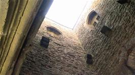 Inside the tower on Glastonbury Tor